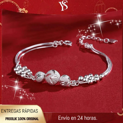 Collar ligero y lujoso + pulsera de cuentas de la suerte