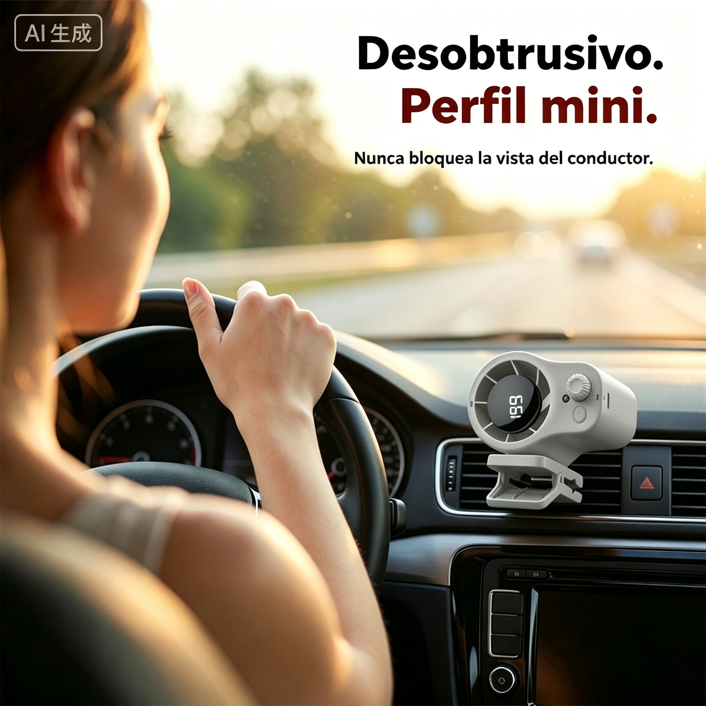 🌀 Ventilador manos libres con pantalla LED, clip integrado y 100 niveles de ajuste