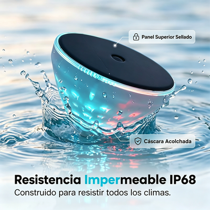 Lámpara solar flotante para piscina con proyección de peces