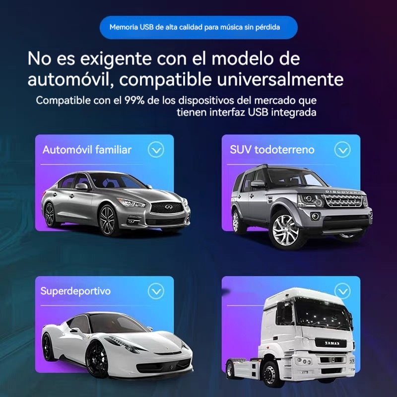 🚗🎵【 64G】 Memoria USB mini de metal para coche de 64 GB con canciones populares！