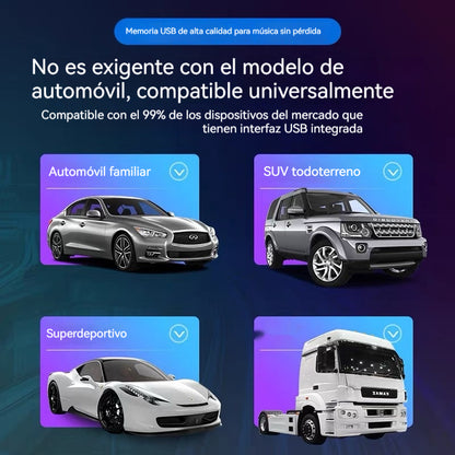 🚗🎵【 64G】 Memoria USB mini de metal para coche de 64 GB con canciones populares！