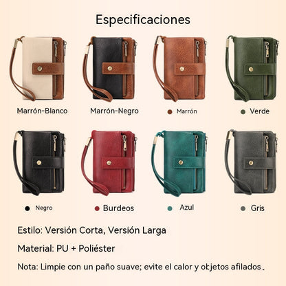 🥳¡OFERTA ESPECIAL 2026!🥳💞¡Más de 50.000 unidades vendidas!👛🛡️ ¡50% de descuento! Cartera de piel para mujer con bloqueo RFID: bloquea el robo digital. Piel suave, múltiples compartimentos. Segura y elegante. 👜💳