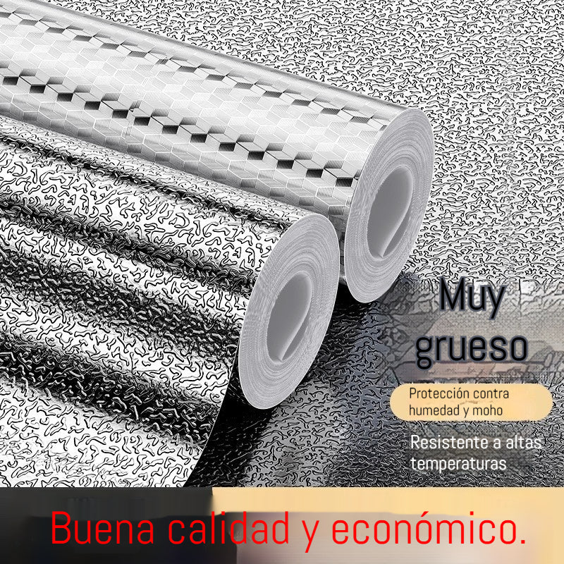 【40cm*10m】🛡️ Lámina Adhesiva de Aluminio Removible – Antigrasa, Resistente al Calor y Fácil de Limpiar
