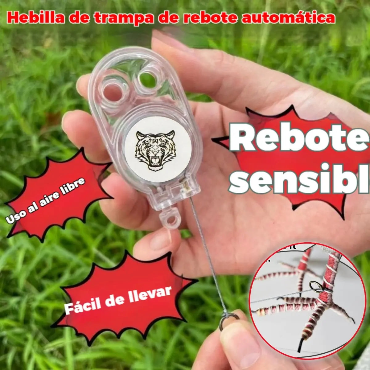 【8 piezas】Trampa de resorte para exteriores, trampa de bloqueo automático de alta sensibilidad