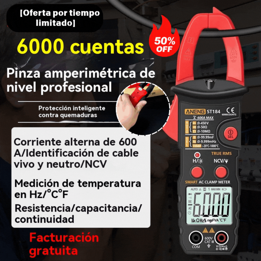 🔥【Oferta por tiempo limitado】🛠️Pinza digital inteligente, pinza de electricista multifuncional✅pinza amperimétrica de alta precisión✅ identificación completamente automática.
