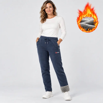 👖❄️ Dámske teplé nohavice XS-3XL – 1 kus, fleece podšívka, elastický pás so šnúrkou, 5 farieb.
