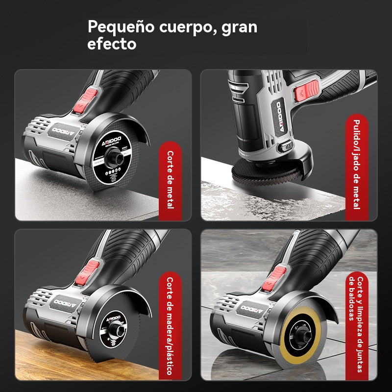 Mini amoladora angular de 12 V con disco de corte