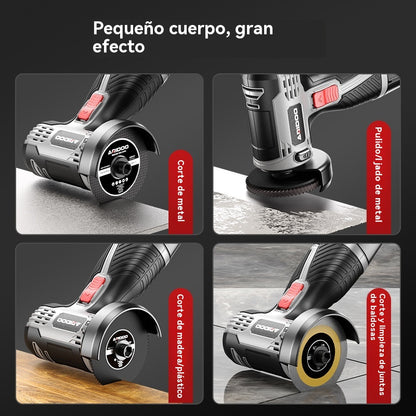 Mini amoladora angular de 12 V con disco de corte