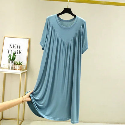 🔥💖【S-4XL】【40-180 kg】Vestido de pijama de manga corta, suave y cómodo.