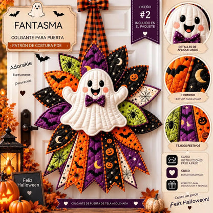 🎃✨🎄 Kit de costura DIY: Lazo decorativo hecho a mano para puertas (Halloween y Navidad)