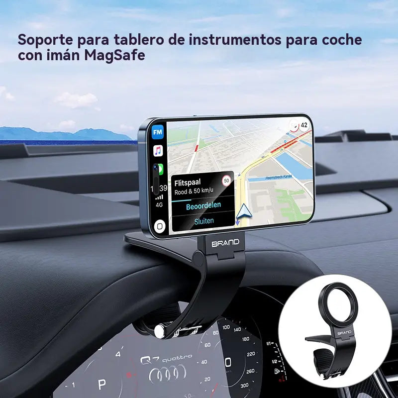 Soporte magnético para salpicadero de coche, plegable, para teléfono y navegador