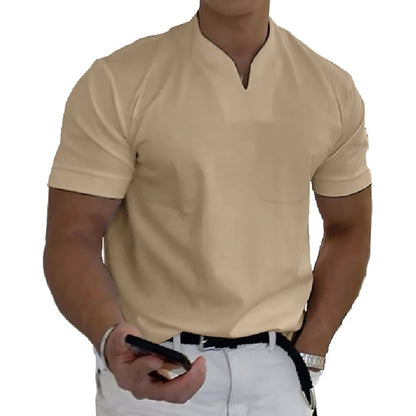 👕 Camisa de manga corta con cuello en V para hombre