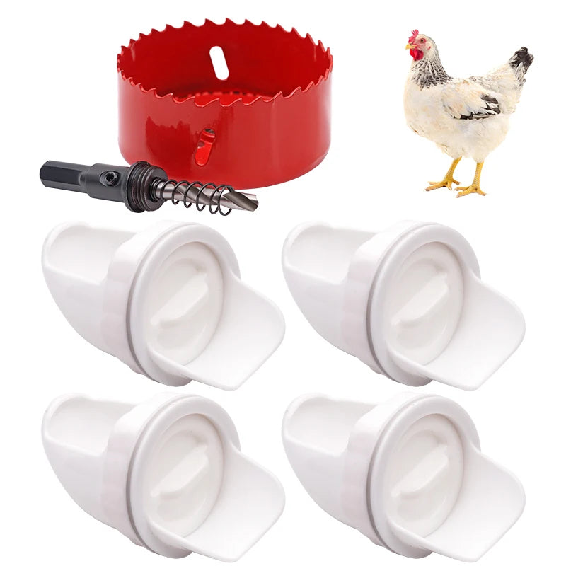 🔥【Paquete de 5 + Sierra de corona】🐔 Comedero automático: una solución práctica para criar pollos, patos y gansos.