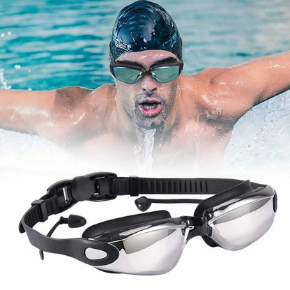 🔥Oferta de tiempo limitado🔥gafas de natación de gran campo de visión，con caja de gafas，Viene con tapones para los oídos