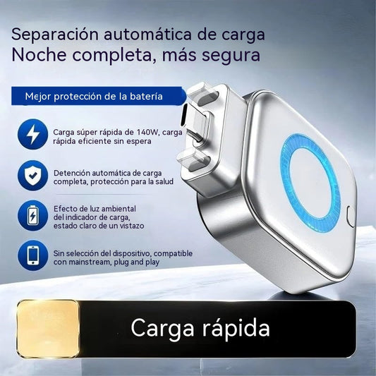 Separador de carga inteligente X01 de 140 W con carga rápida: apagado automático, protección de la batería y carga nocturna segura, tipo C.