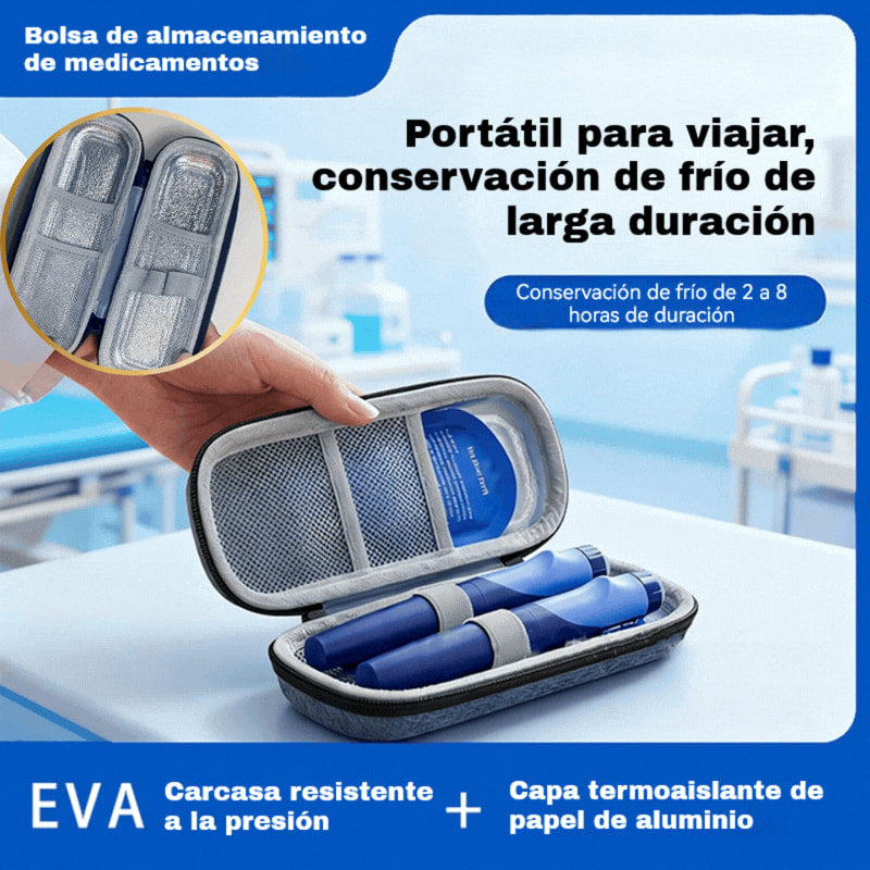 Caja refrigeradora para insulina - Bolsa portátil para almacenar medicamentos