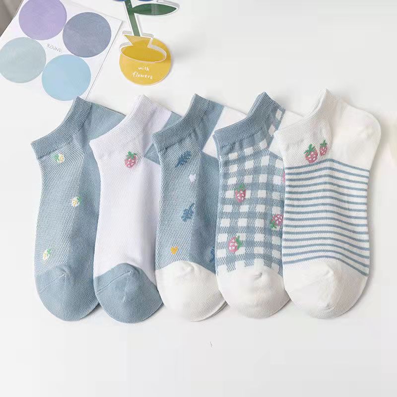 😍【Compre 5 y obtenga 5 gratis】Calcetines de mujer de algodón estampados súper cómodos y atractivos
