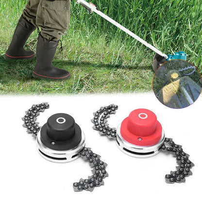 Cuchillas para cortacésped equipadas con cadenas reforzadas y conexiones roscadas de 10 mm; repuestos duraderos para desbrozadoras.