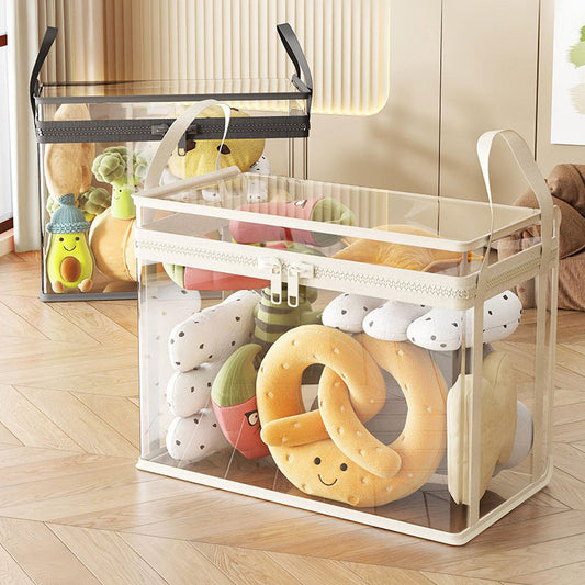 🎁 Caja de almacenamiento de tela transparente | Organizador de armario plegable – ¡Perfecto para ropa, juguetes, mantas y más! 🧸👕📦