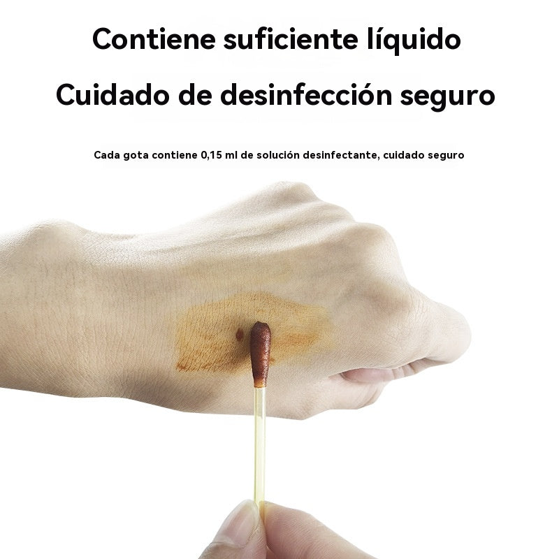 🔥❤️【Compra 1 y llévate 1 gratis】Hisopos de algodón desinfectantes con yodo, hisopos de algodón desechables para desinfección y limpieza de heridas