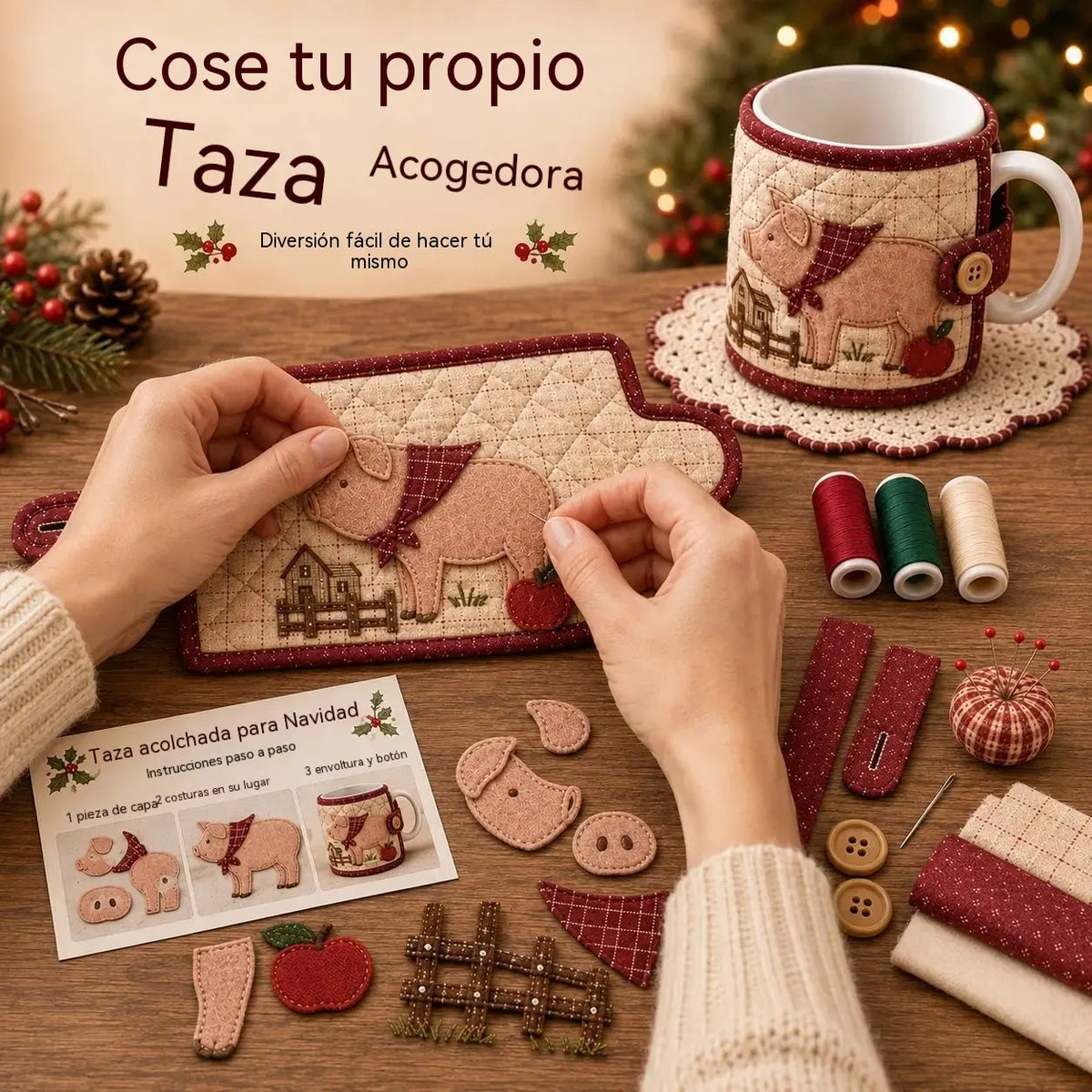 Kit creativo de bricolaje para fundas de taza de tela