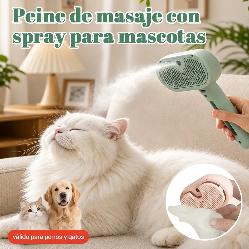 【Peine pulverizador + líquido sin enjuague】Compra 1 juego y llévate 1 gratis🐶✨peine pulverizador para mascotas！
