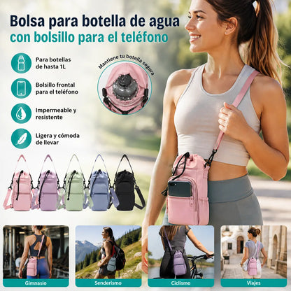 🏆 ¡Último día de la oferta especial! 🚶 Bolsa para botella de agua con bolsillo para el teléfono