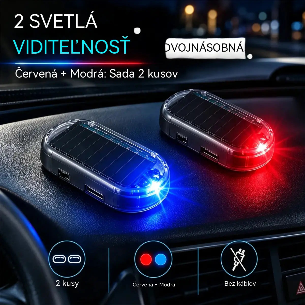 🔥Kúpte 1 a druhý získate zadarmo🔥🚗Kompaktné blikajúce LED svetlo proti krádeži na solárny pohon