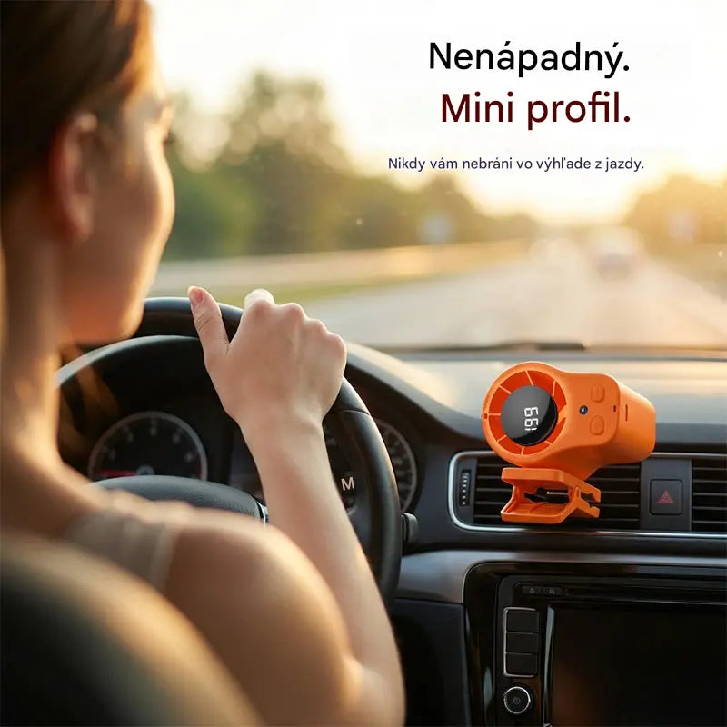 🌀 Hands-free ventilátor s LED displejom, integrovaným klipom a 199 nastaviteľnými rýchlosťami