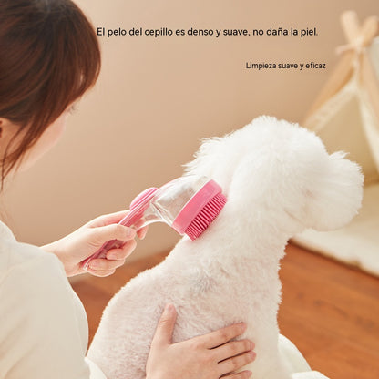 【4 piezas】📢📢¡50% de descuento! ⏰Cepillo de baño para mascotas con mango largo y dispensador de champú