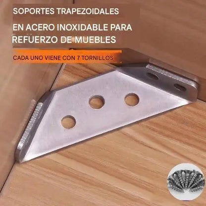 🔩 Escuadra Reforzada de Acero Inoxidable 90° – Soporte Multifunción para Reparar y Reforzar Muebles 🛠️