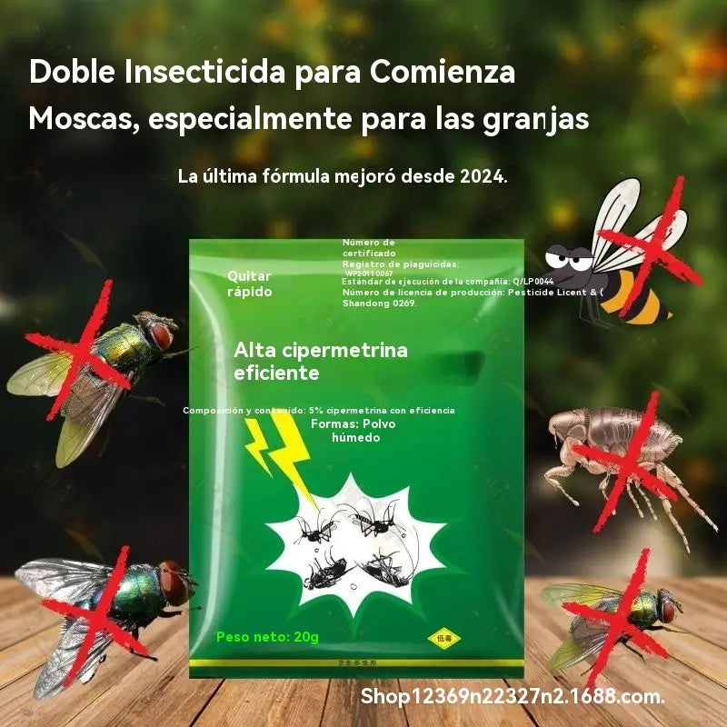 🦟【5 sobres】❤️Especialmente diseñado para matar mosquitos y moscas en granjas, ¡un paquete mata pulgas/langostas/cucarachas/moscas/mosquitos!