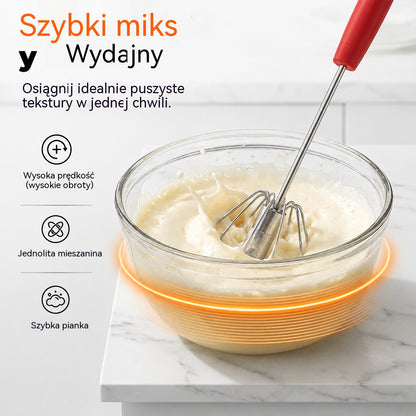 🥳Kup 1, drugi otrzymasz gratis🥳💞Ponad 50 000 sprzedanych sztuk!🥚💪 50% taniej! Półautomatyczna trzepaczka do jajek: wystarczy nacisnąć, by wprawić ją w ruch – bez użycia prądu. Ubija jajka i śmietanę w kilka sekund. Nie obciąża nadgarstków! ✨🧁