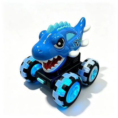 🦖🚗 Avtomobilček dinozaver na potisk: z rahlim pritiskom odbrzi, spremljajo pa ga utripajoče lučke in zabavno rjovenje ✨🎮