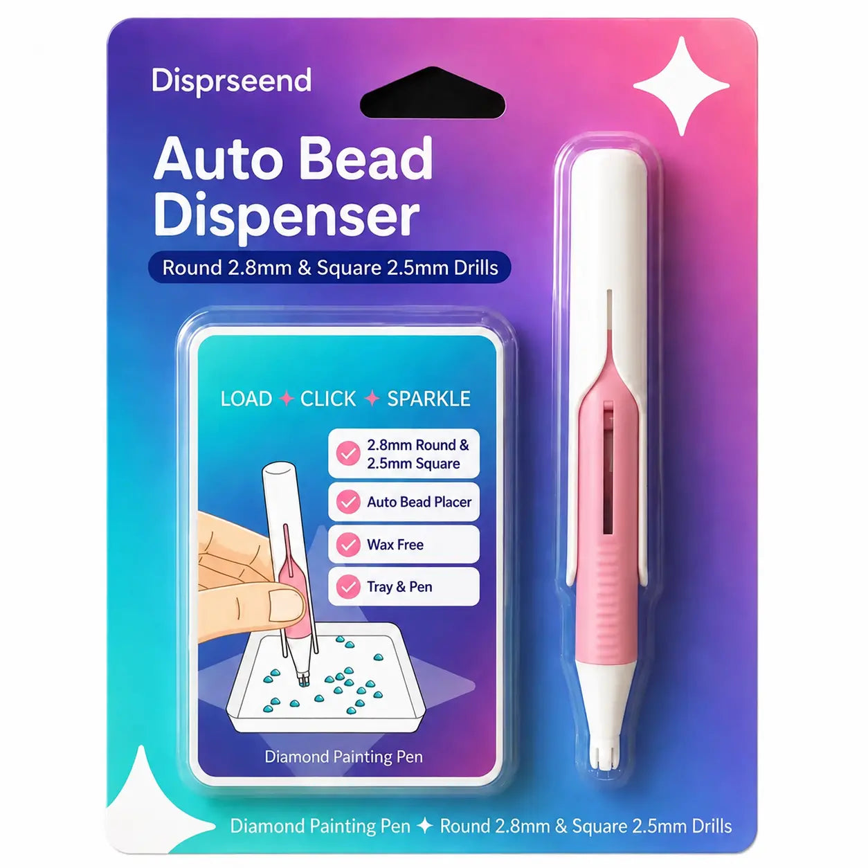⏰ Último día: 50 % de descuento – 💎 Set de bolígrafo dispensador automático y bandeja para Diamond Painting