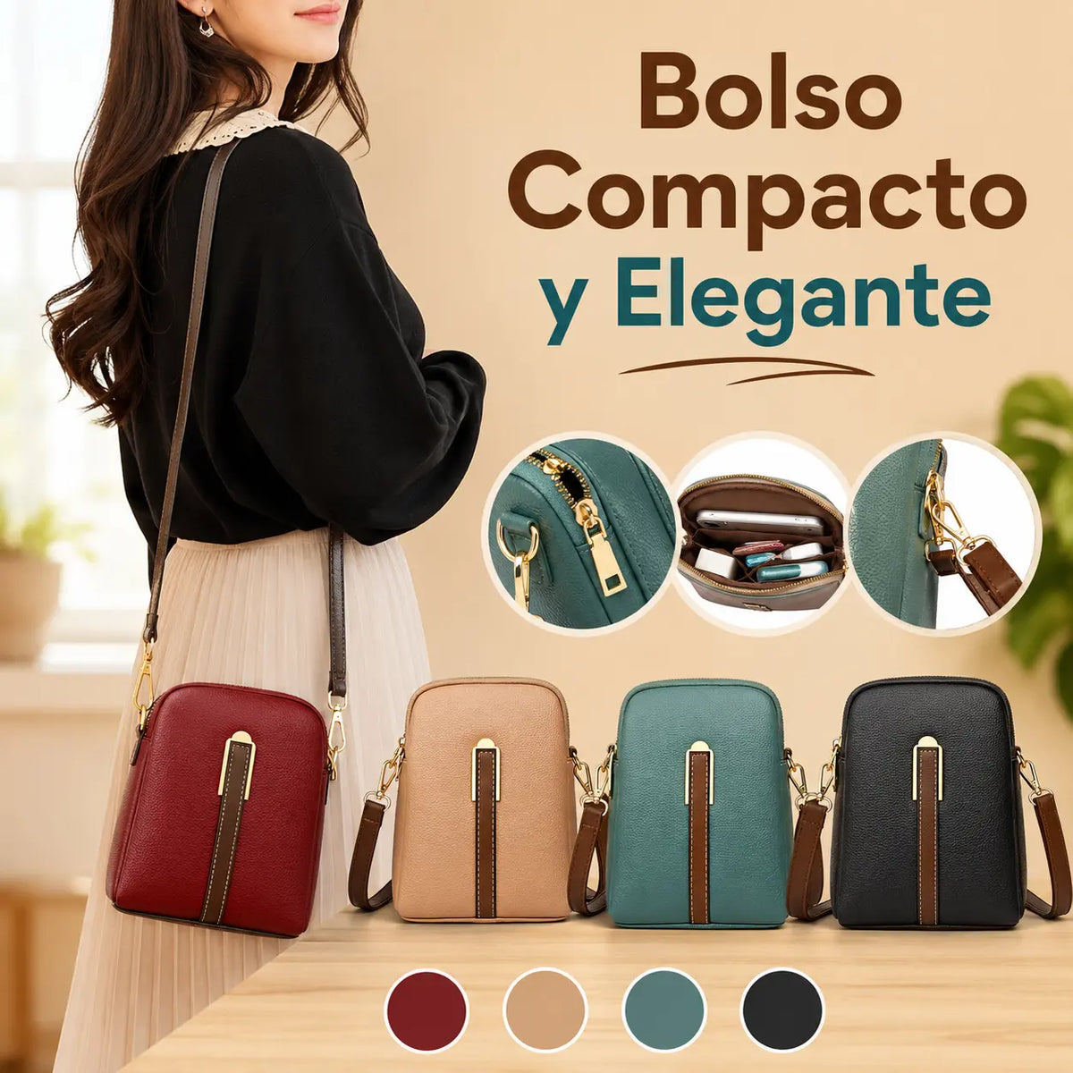 Bolsos de mujer modernos de piel auténtica