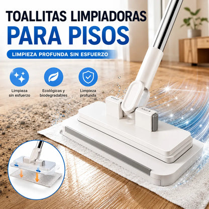🔥【Juego de 4 piezas】Fregona sin enjuague🧹🏠 con diseño de pinza para paños, para que la limpieza del hogar sea más fácil