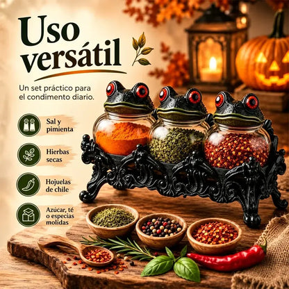 🐸✨ ¡Dale un toque único a tu cocina! | Tarro Decorativo de Rana para Especias, Dulces y Más