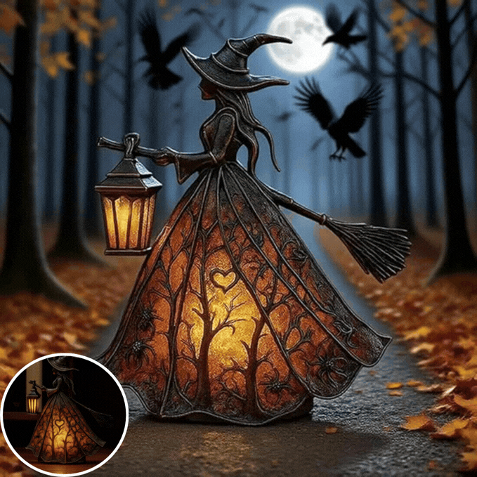 🧙‍‍♀️Boszorkánylámpa, egy hátborzongató gótikus lámpásdekoráció, egyedi asztali lámpa dísz, állólámpa, alkalmas otthonra, verandára, irodába, partidekorációnak és ajándéknak is.