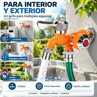 🚰🔧 Adaptador de Grifo 2 en 1 | Divisor de Agua con Doble Salida y Control Independiente, Antisalpicaduras y Resistente al Frío