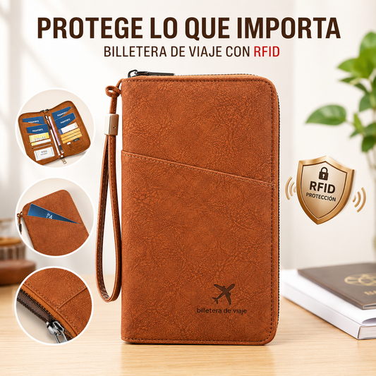 【6 colores.】Cartera Organizadora Multifuncional para Viaje – Pasaporte, Billetes, Tarjetas y Documentos Siempre en Orden