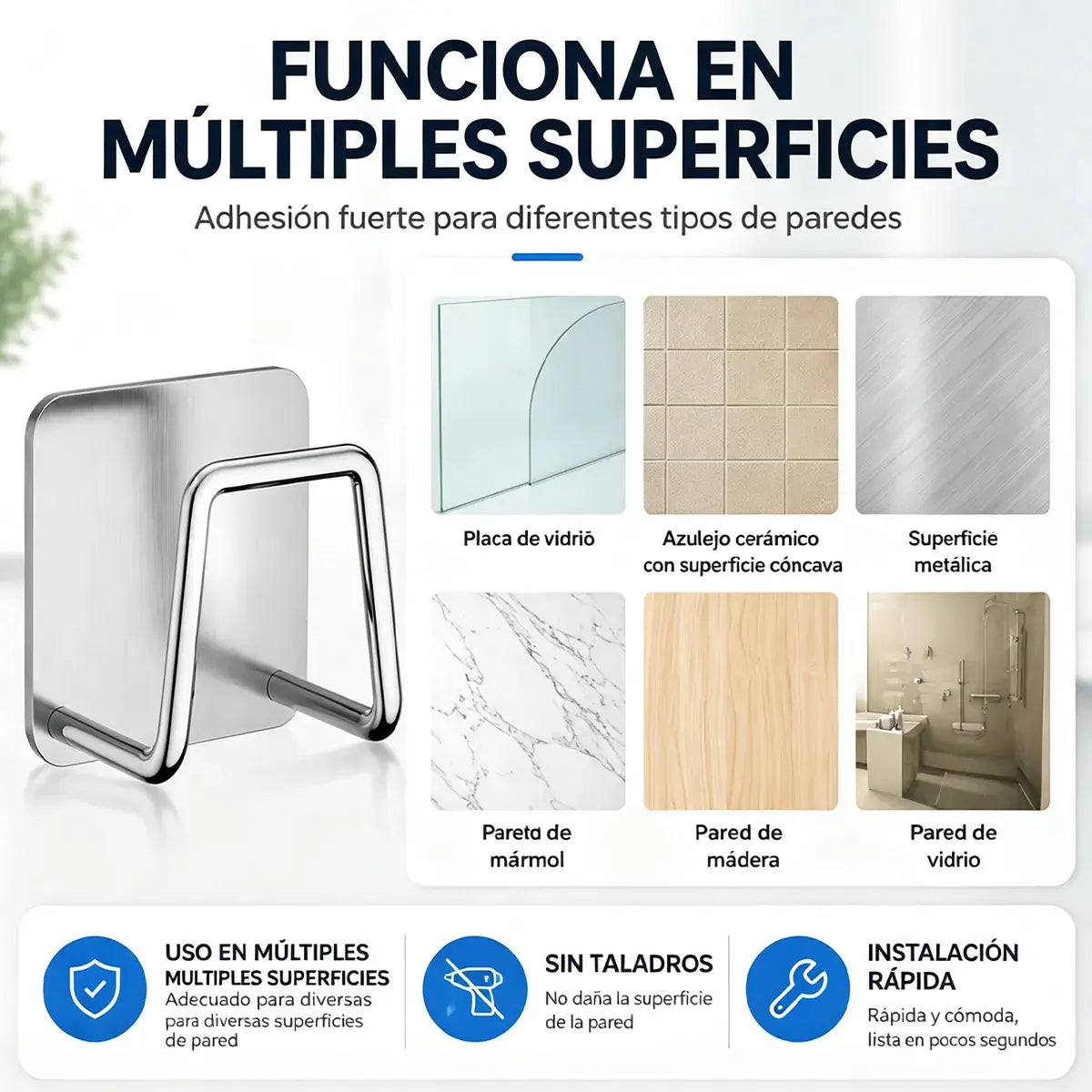 (10 piezas）✨ Organizador para Fregadero de Acero Inoxidable – Soporte Sin Taladro para Esponjas, Estropajos y Paños | Ahorra Espacio y Mantén tu Cocina Ordenada