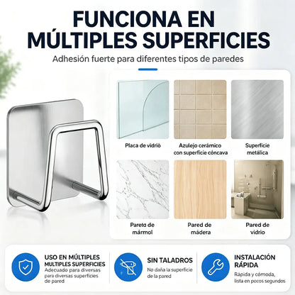 (10 piezas）✨ Organizador para Fregadero de Acero Inoxidable – Soporte Sin Taladro para Esponjas, Estropajos y Paños | Ahorra Espacio y Mantén tu Cocina Ordenada