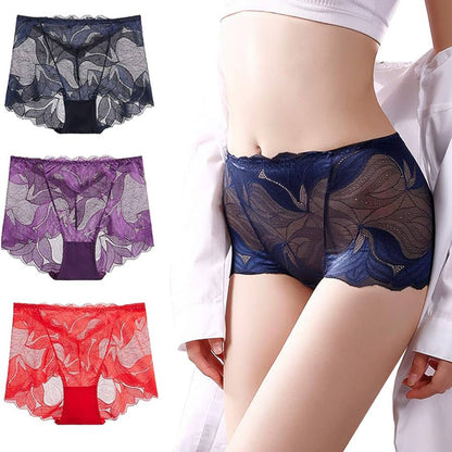 【5 piezas 29 euros】Ropa interior de mujer sexy y transparente hasta media cintura【40-105 kg】