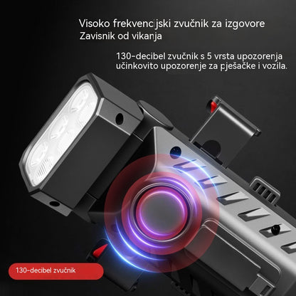 🚲💡Punjivi 4-u-1 zvučnik, svjetlo i nosač za telefon za brdski bicikl.