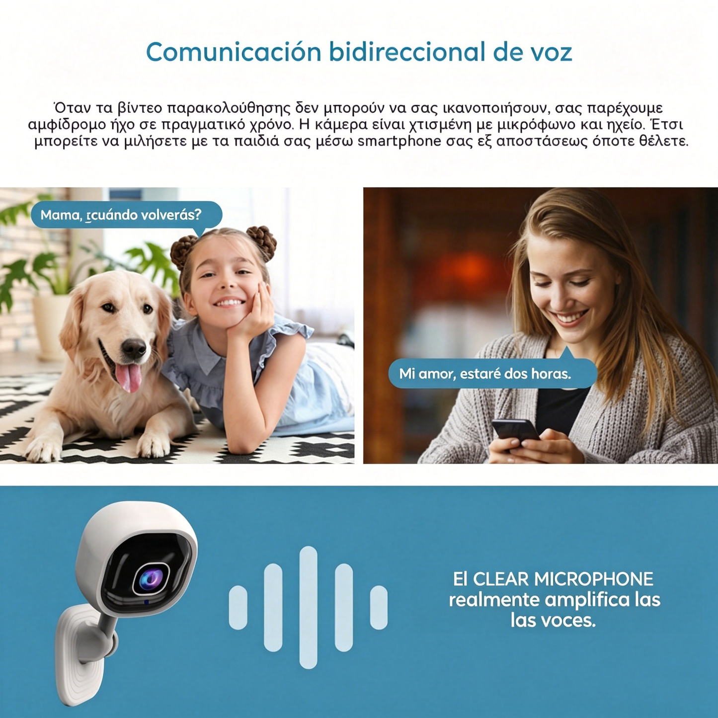 Cámara de seguridad inalámbrica inteligente HD para el hogar