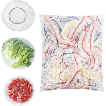 🔥【100 uds】Tapa de frescura desechable de grado alimenticio,Protección de alimentos rápida y sencilla