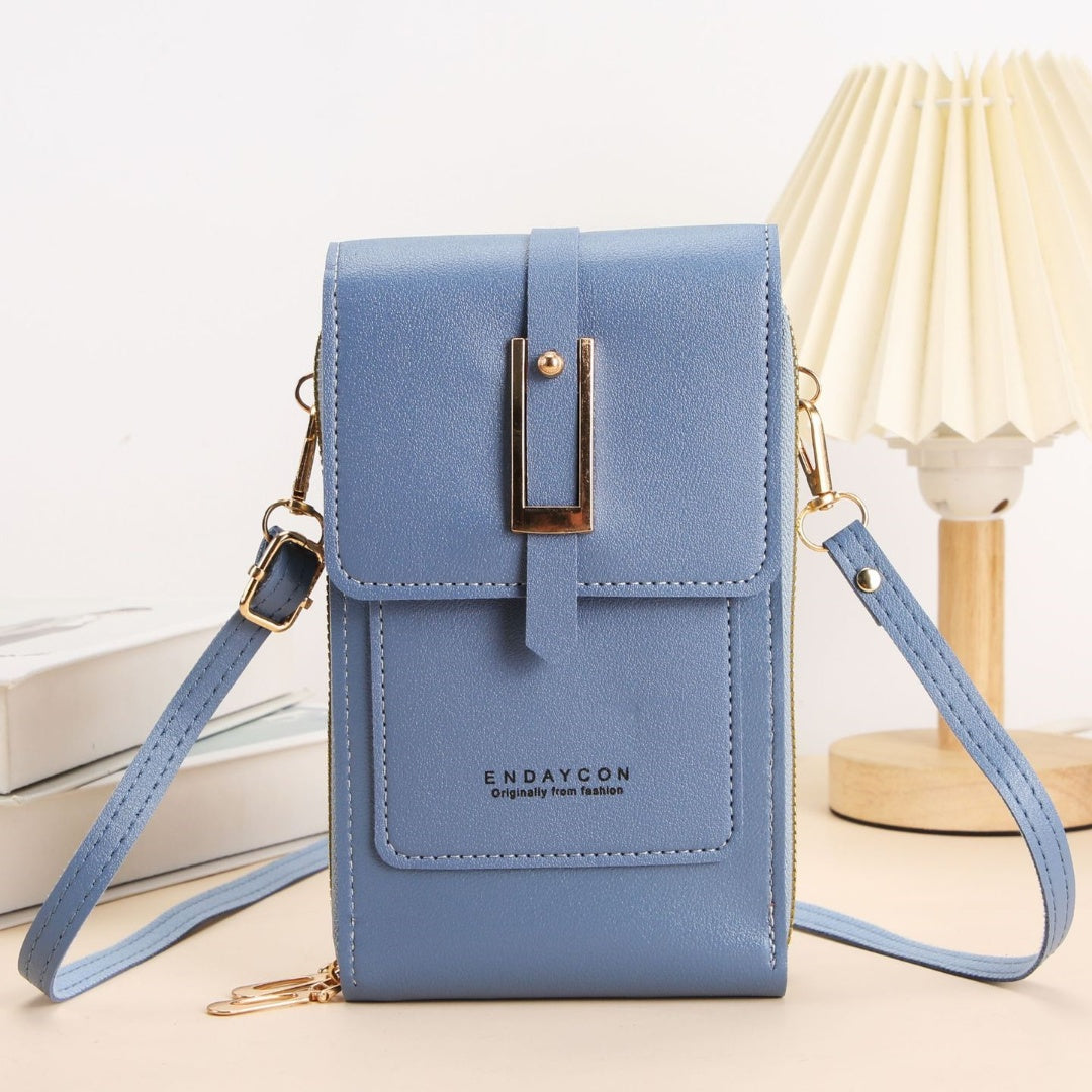 【Juego de 2 piezas】Nuevo bolso bandolera para móvil de mujer: compatible con pantallas táctiles, gran capacidad con múltiples ranuras para tarjetas e incluye un monedero redondo.