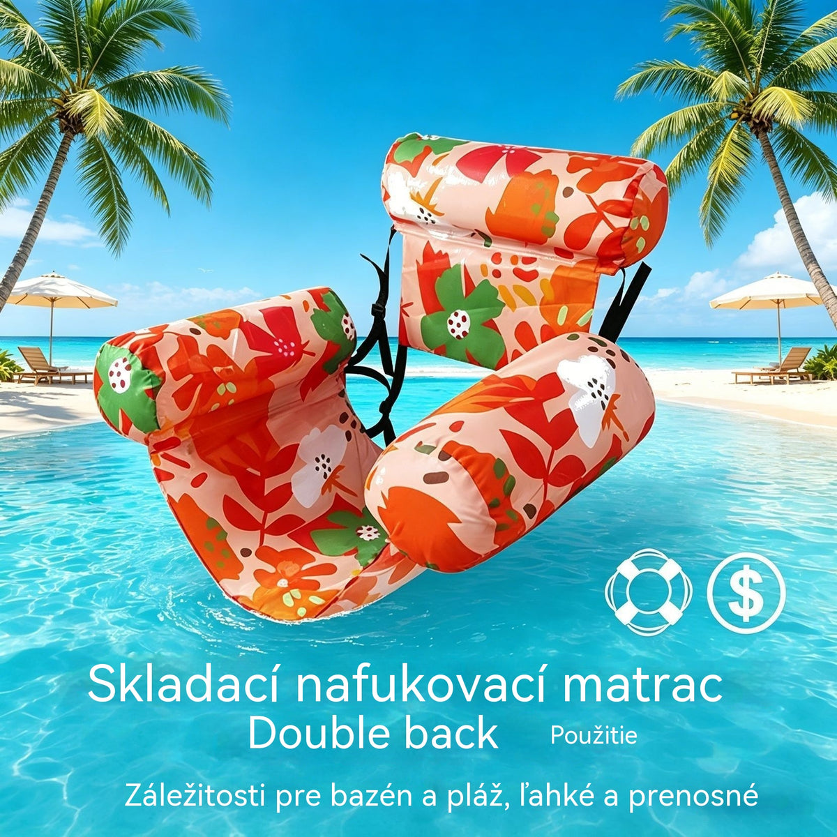 💦📢Skladacia plávajúca pohovka s operadlom
