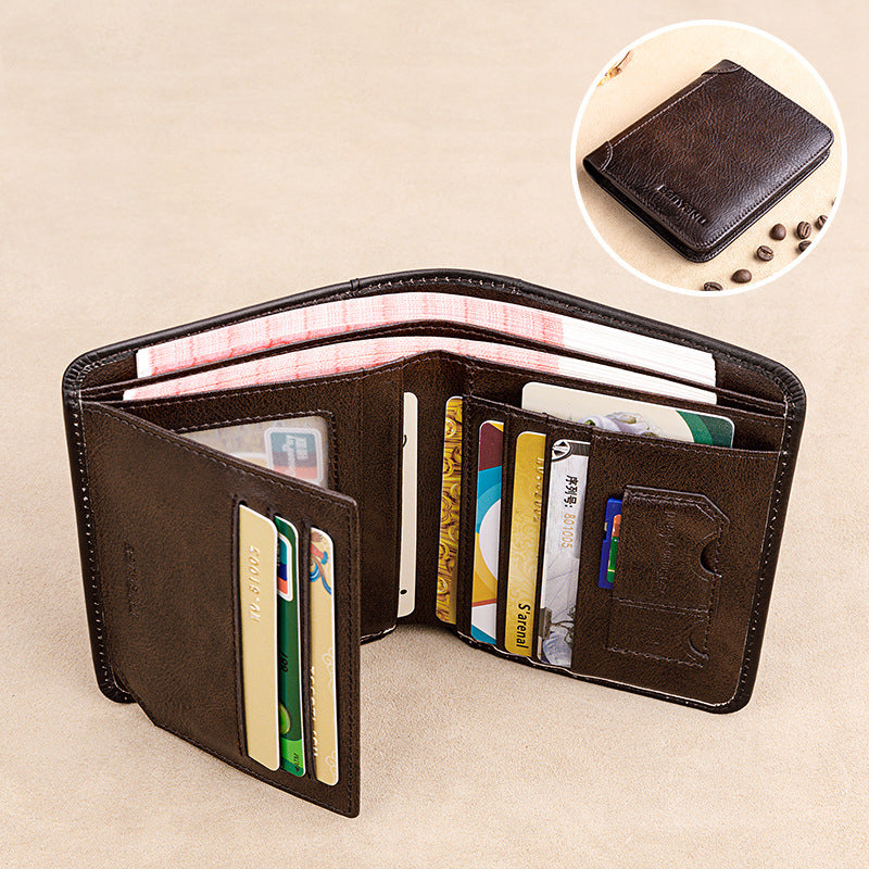 🔥 ¡50% de descuento! 🔥 Cartera multifuncional de cuero genuino con función antirrobo RFID, impermeable y duradera.